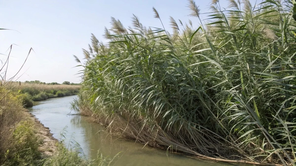 Arundo donax in Valencia: geotextiel tegen invasief riet