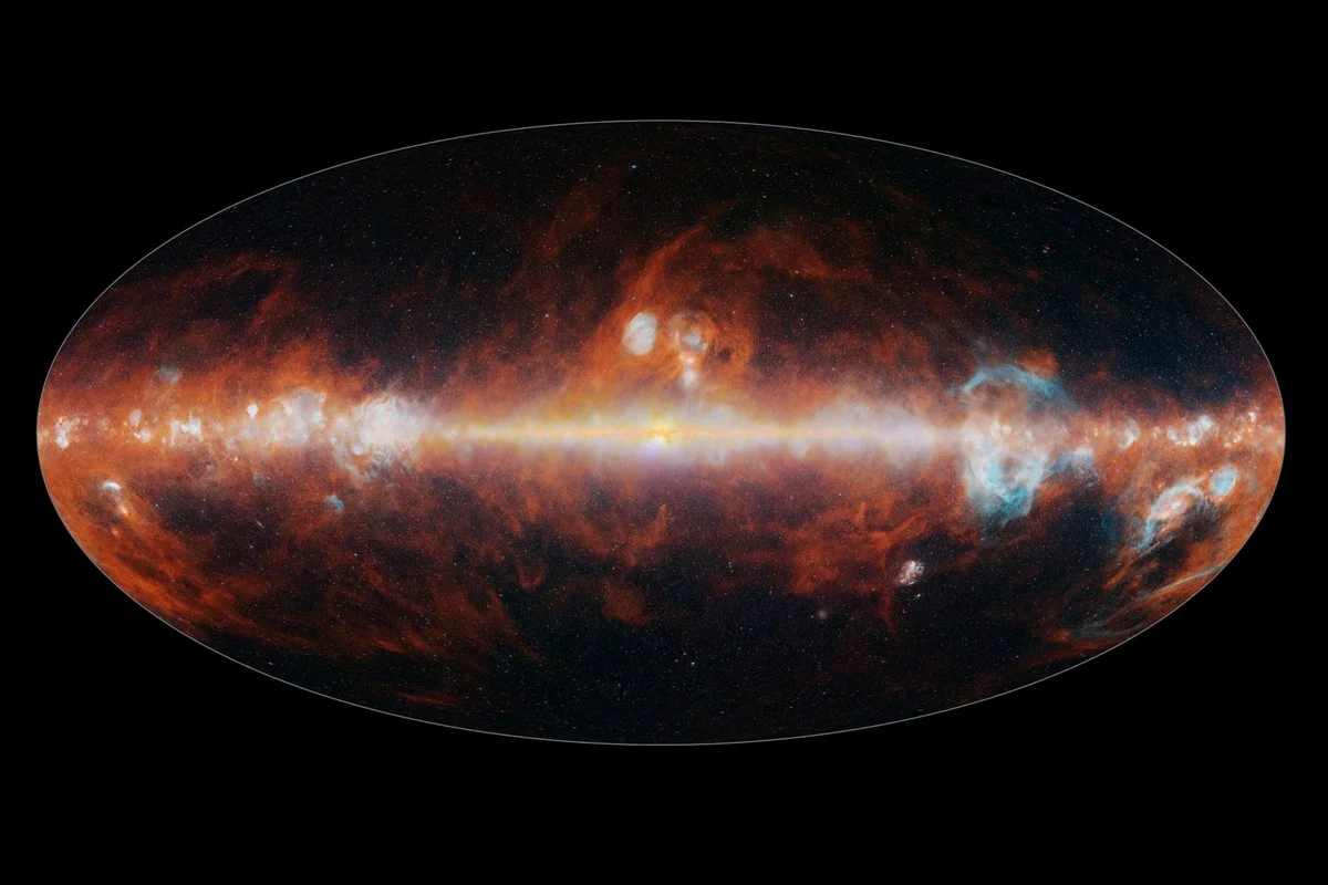 De verborgen betekenis achter de 102 infraroodtinten van de nieuwe hemelkaart