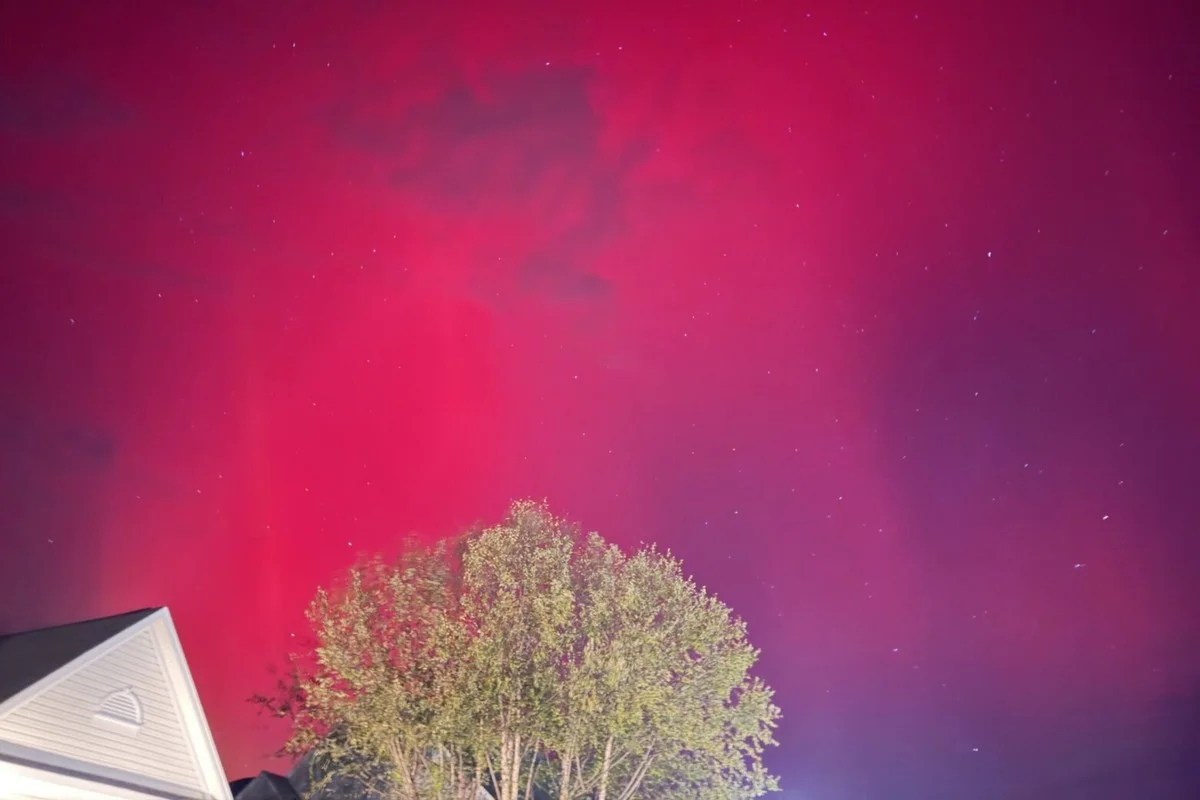 Mogelijk noorderlicht boven D.C. na krachtige geomagnetische storm